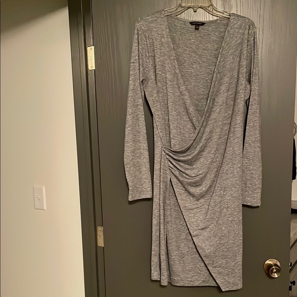 Elegant Gray Wrap Dress